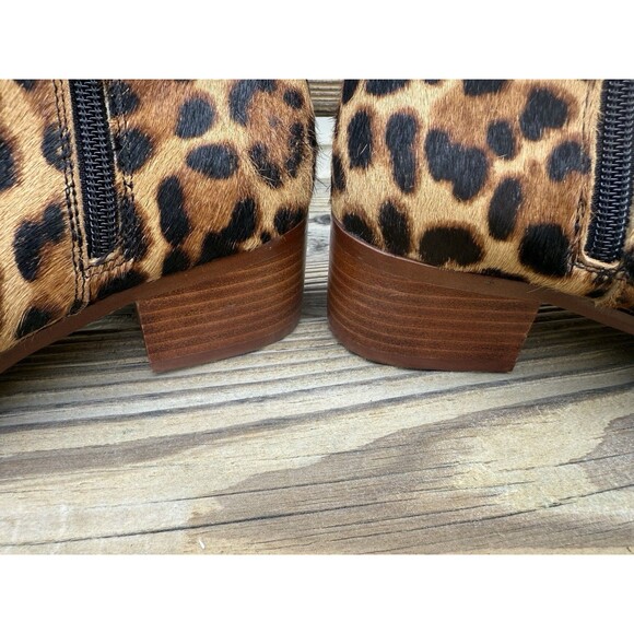 J. Crew Walker Leopard Print Calf Hair Leather Ankle Boots Sz 7.5 Mob Wife  $198 - Picture 4 of 10